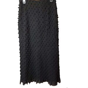 Vivian Shyu Wool Textured Midi Ruffle Hem Skirt Canada Black 3D Fabric A-line 6